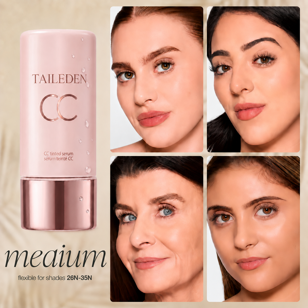 summer skin essentials – CC color-correcting tinted serum + creaseless SPF 30 mineral powder sunscreen