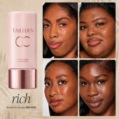 summer skin essentials – CC color-correcting tinted serum + creaseless SPF 30 mineral powder sunscreen