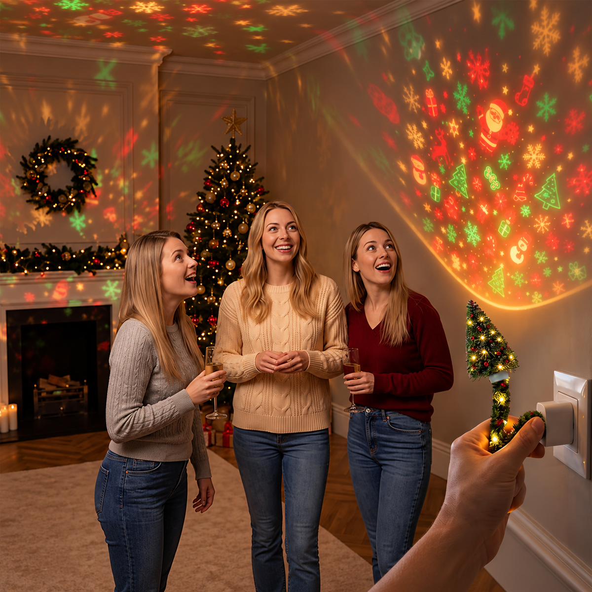 🔥 USB Christmas Tree Projection Light